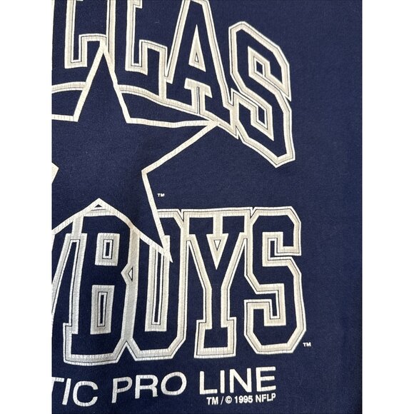 Vintage Mens XL Dallas Cowboys Sweatshirt 1995 NFL Russell Athletics US PROLINE - Picture 6 of 13